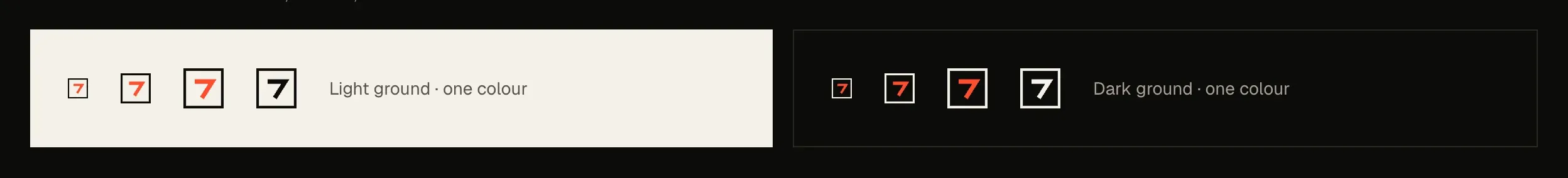 The shortlisted marks at 16, 24 and 32 pixels on light and dark grounds.